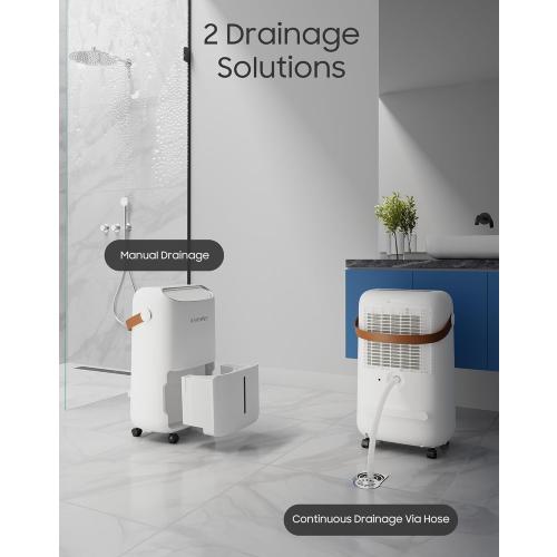 Size 45 pint Dehumidifier for Basement,Home,Bathroom,Bedroom 45 pint/Day 4500 Sq ft Dehumidifiers with Drain Hose,Most Efficient Energy Star 2025,Intelligent Humidity Control,3 Modes,24H Timer (45 Pint)