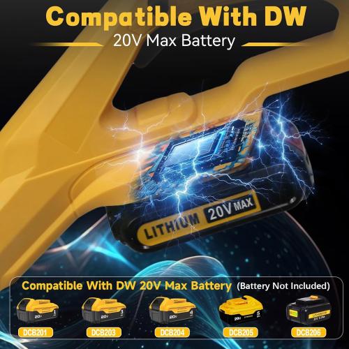 Cordless Snow Shovel Compatible with Dewalt 20V Max Battery, 11 Brushless Motor Electric Snow Shovel for Driveway Max 20' Throw Distance, Electric Snow Thrower for Patio Deck Driveway(Tool Only)