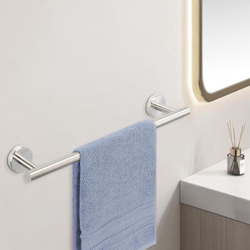 Livabber 3 Pieces Bathroom Accessories Set, 304 Stainless Steel Bath Hardware Kit with 16” Towel Bar   2 Robe Hooks, Wall Mounted Towel Rack for Kitchen, Shower Room (Brushed Nickel)