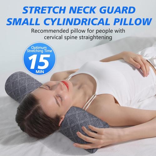 Cozyhealth 3.1 H Small Cervical Roll Pillow, Medium Soft Memory Foam Neck Round Pillow Cylinder Bolster Pillow for Sleeping, Round Neck Support for Bed, Legs, Back and Yoga (Grey, Small - 3.1 H)