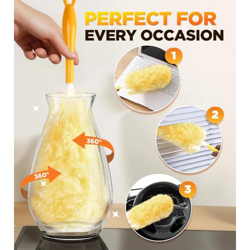 30 Count Heavy Duty Duster Refills for Swiffer, Multisurface 360° Larger Size Dusters with 4X Microfibers, Unscented Disposable Dusters for Cleaning Home, Blinds, Fans, Corners (Only Duster)