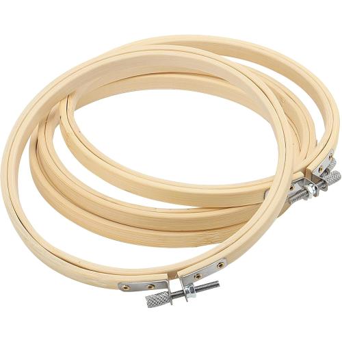 SENJEOK 20 PCS 6 Inch Bamboo Embroidery Hoop, Adjustable Cross Stitch Circle Ring for Craft Sewing, DIY Project, Decoration