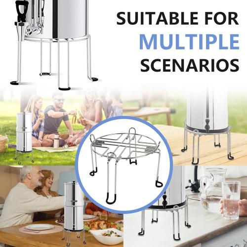Water Filter Stand 6 Tall by 9 Wide Compatible with Berkey Big, Royal and Travel System, Countertop Stainless Steel Stand for Most Medium Gravity Fed Water Coolers