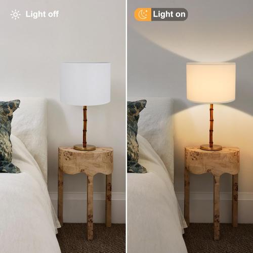 White Lamp Shades Set of 2, Drum Large Lampshades 13 Top x 13 Bottom x 10 High, Replacement Lamp Shades Natural Linen for Table Lamps Floor Lamps, Easy Assembly Required