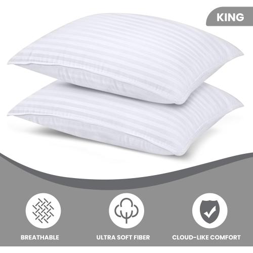 Utopia Bedding Bed Pillows for Sleeping King Size (White), Set of 2, Cooling Hotel Quality, for Back, Stomach or Side Sleepers