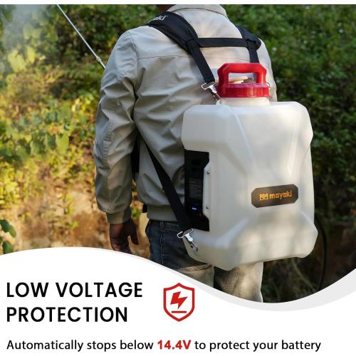 3Gallon Lawn Garden Sprayer Compatible with Milwaukee 18V Battery(Tool Only), Backpack Pump Sprayer, Translucent Water Tank, Adjustable Pressure, for Spraying Plants, Watering, Weeds, Cleaning