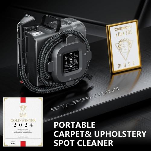 Portable Carpet Cleaner Machine with Steam and Heating Techology 122 Black