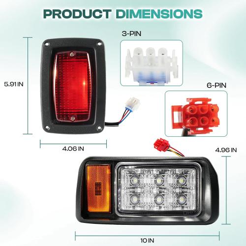 DRIVE UP Club Car DS Led Light Kit, Golf Cart Led Lights for Club Car DS 1993-Up Gas and Electric Golf Carts, Factory Style Headlight and Tail Light Assembly OEM 101988002 101988001