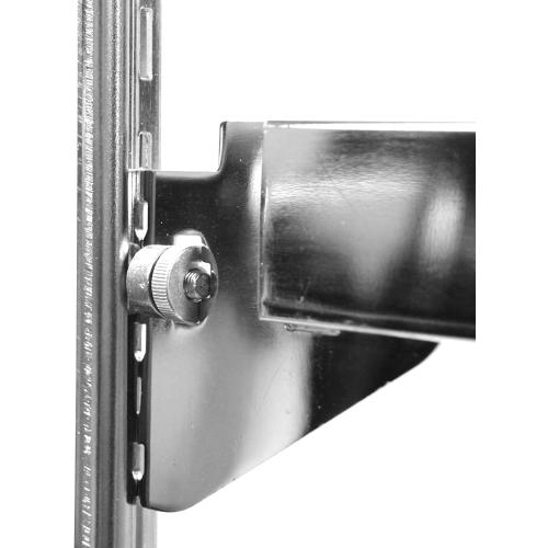 SSWBasics 12 inch Chrome Dimensional Hangrail Bracket for Slotted Standards - 1 inch slots 2 inch on center - Pack of 4