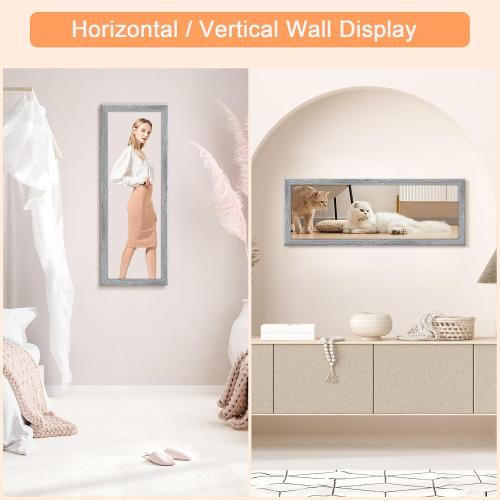 10x30 Wood Frame Gray, Rustic Natural Grey Wooden 30x10in Poster Picture Frame, Distressed 10 x 30inch Woodgrain Gallery Photo Frame with HD Plexiglass, Horizontal Vertical Wall Mounting Display 1pcs