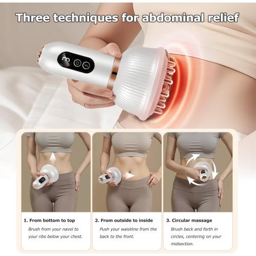 Lymphatic Drainage Massager, Cellulite Massage Tool Body Sculpting Machine for Legs Arms Belly Helps Reduce Stretch Marks & Cellulite (White, M)