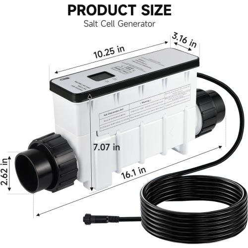 EC-520555 Salt Chlorine Generator fits Pentair IC40 40000 Gallon | Replaces 520555 Pentair IntelliChlor IC40 pool system,fits up to 40000-gallon pools，auto polarity self-clean, digital display