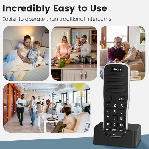 Wireless Intercoms for Home, Rechargeable & 1 Mile Range (5280ft)