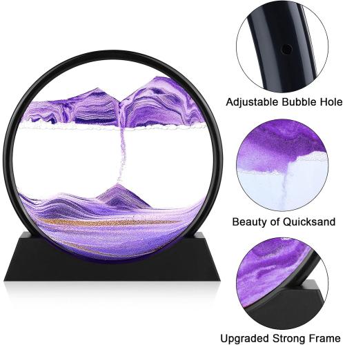Moving Sand Art Picture, 3D Deep Sea Sandscape Decor for Desk & Home