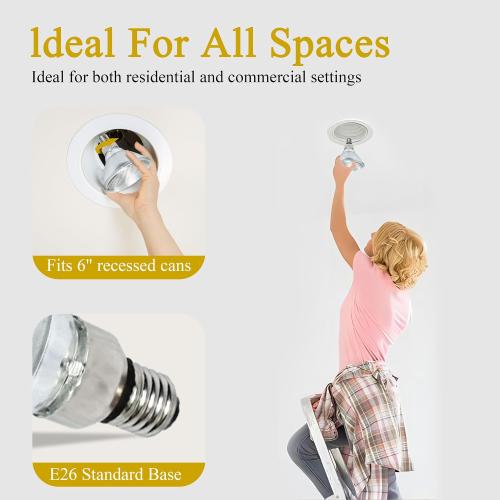 PAR38 Halogen Flood Light Bulbs 4 Pcs, 90W Equivalent, 120V, E26 Base, 2700K Warm White Light for Indoor and Outdoor