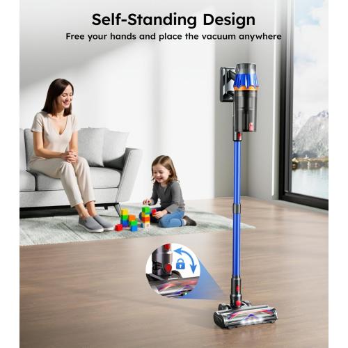 Cordless Vacuum Cleaner,Upgraded 50KPA 600W 70 Mins Stick Vacuum with Self-Standing,Touch Screen, Rechargeable, Lightweight,Anti-tangle Wireless Vacumm,Vacuum Cleaners for Home/Pet Hair/Carpets/Floors