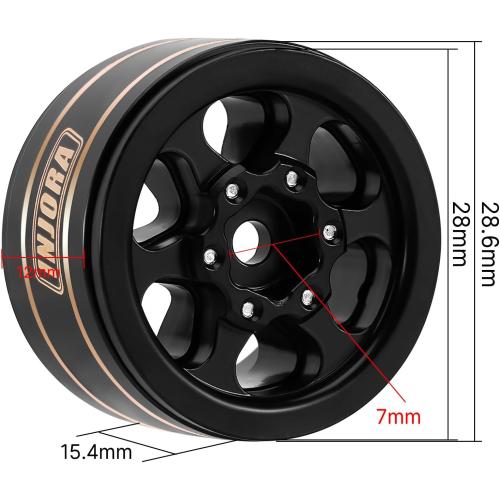 INJORA 1.0 Brass Beadlock Wheels for 1/24 1/18 RC Crawler Upgrade