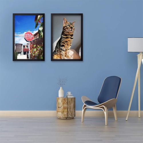 12x18 Inch Picture Frame Poster Frames Set of 2,Made of Soild Wood Wall Mount Vertically or Horizontally 12 x 18 Photo Frame Black