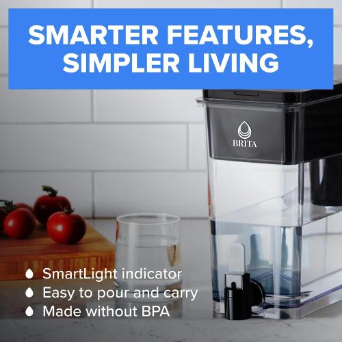 Brita Extra-Large 27-Cup Elite Water Filter Dispenser, WQA NSF/ANSI Certified, Reduces 99% of Lead, Microplastics, & 30 Contaminants, Removes Chlorine Taste & Odor, Black ‼️used ‼️