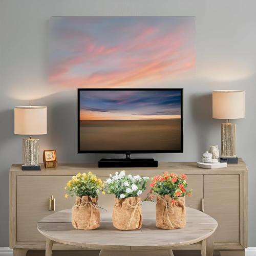 Velener Artificial Flowers in Small Burlap Bag Vases 3Pcs - Faux Flowers Farmhouse Home Coffee Table Bookshelf Office Desk Decor Kitchen Dining Room Fake Plants Indoor(Red/White/Yellow)