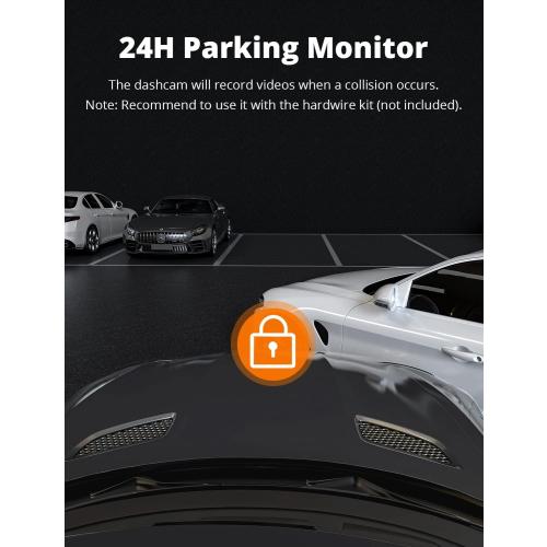 Kingslim D4 Dual Dash Cam with Built-in WiFi GPS, Front 4K/2.5K Rear 1080P for Cars , 3 IPS Touchscreen 170° FOV Dashboard Camera with Sony Starvis Sensor, Support 256GB Max