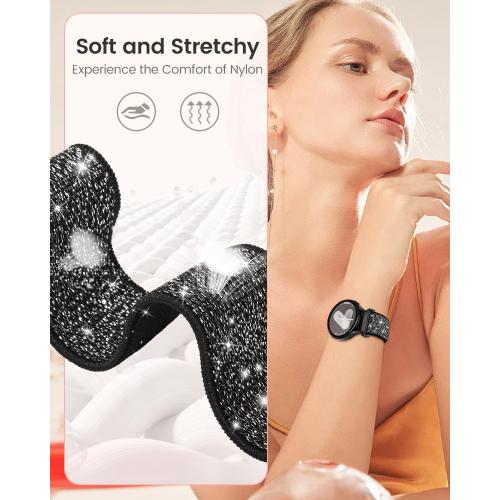 Sparkly Stretchy Nylon Bands for Samsung Galaxy Watch 7 6 5 4 Fe Band Women