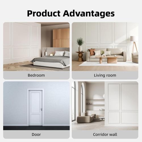 Peel and Stick Premade Wall Molding Kit 3 Set, Ready-to-Assemble Wainscoting Panels Frame for Interior Wall Decor, Molding Trim for Living Room Bedroom Corridor Home Accent Walls Panel