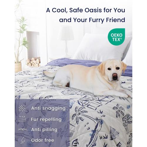 ZonLi Cooling Blankets for Hot Sleepers,All-Season Lightweight Blanket for Night Sweats,Cool Blanket Absorbs Body Heat to Keep Cool，Q-Max 0.45 Summer Blanket for Bed Sofa Couch,Beachside Village