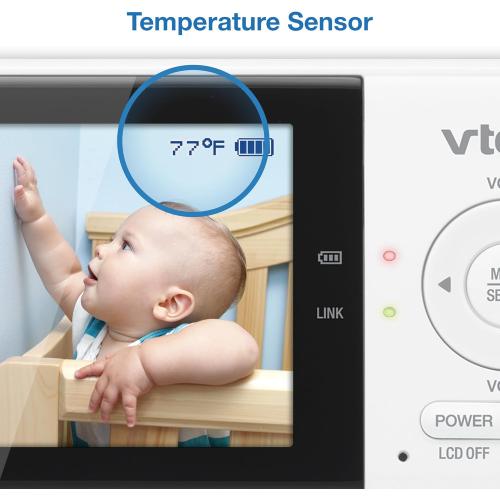 VTech VM819 Baby Monitor with Camera and Audio, 2.8” Screen Portable Baby Camera, Night Vision, 2-Way Audio, Temperature Sensor and Lullabies, Secure Transmission No WiFi, Ideal for Baby/Elderly/Pet