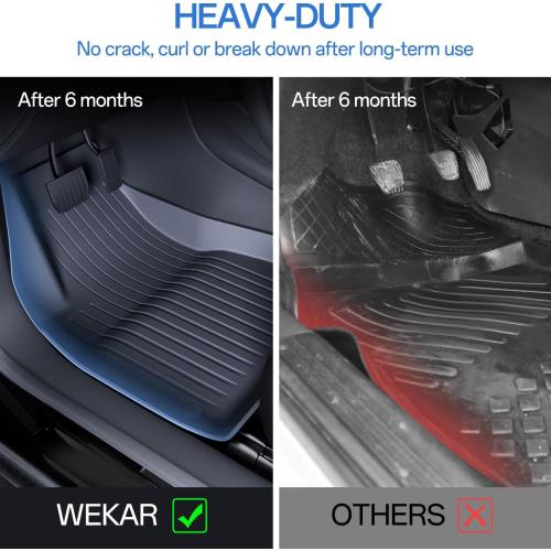 Floor Mats Fits for Tesla Model 3 2023-2018 - All Weather TPE Custom Fit Car Mats Floor Liners, Custom Fit, 3-Piece