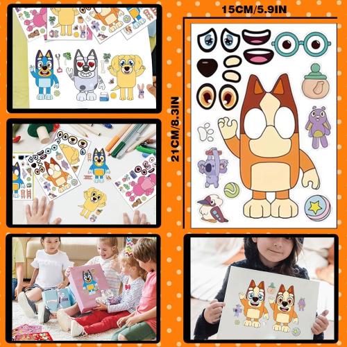 18 Sheets Make a Face Stickers for Kids,Cartoon Sticker,Make Your Own Stickers Fun Craft Project for Kids