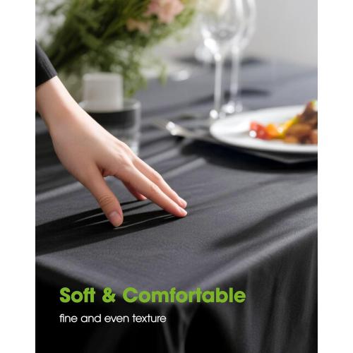 Pureegg Rectangle Table Cloth 60 x 84 – Durable Polyester Tablecloth Offers Reusable & Washable Protection, Ideal for Outdoor Party, Picnic, Wedding, Banquet and Birthday, 1 Pack, Black