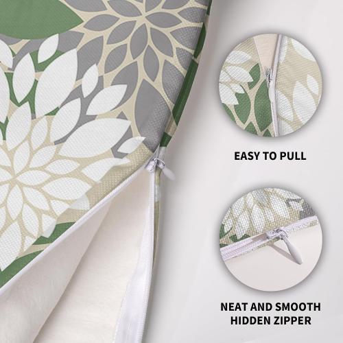 Sage Green White Grey Gray Pillow Covers 18X18 Inch Set of 2, Spring Modern Geometry Dahlia Floral Print Decorative Throw Pillow Covers Outdoor Farmhouse Cushion Case for Couch Sofa Bed Decor