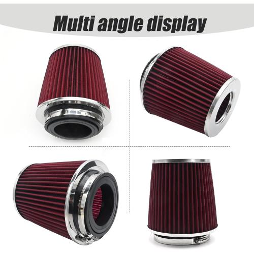 Anxingo Universal Clamp-On Air Filter for 3/3.5/4 inch Washable Reusable Clamp-On Air Intake Filter (H 5.5 In, L 1.125 In)
