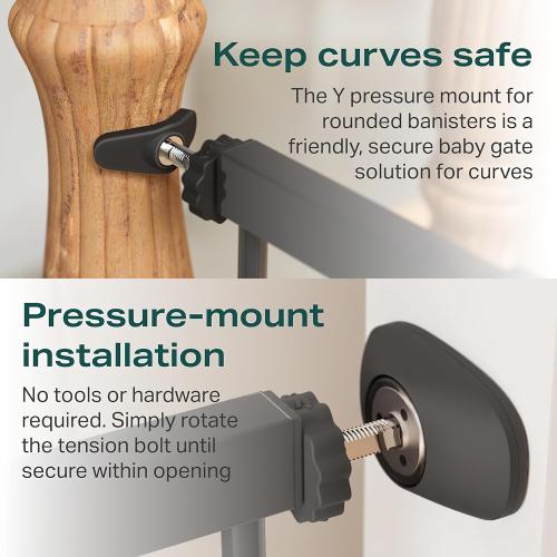 Cumbor 2 Pack 29.7-46 Baby Gate for Stairs, Mom's Choice Awards Winner-Auto Close Dog Gate for doorways, Easy Install Pressure Mounted Pet Gates indoor, Easy Walk Thru Wide Safety Gate for Dog, Black