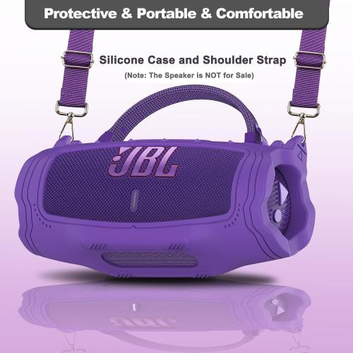 JCHPINE Silicone Cover and Carrying Case for JBL Charge 6 Bluetooth Speaker