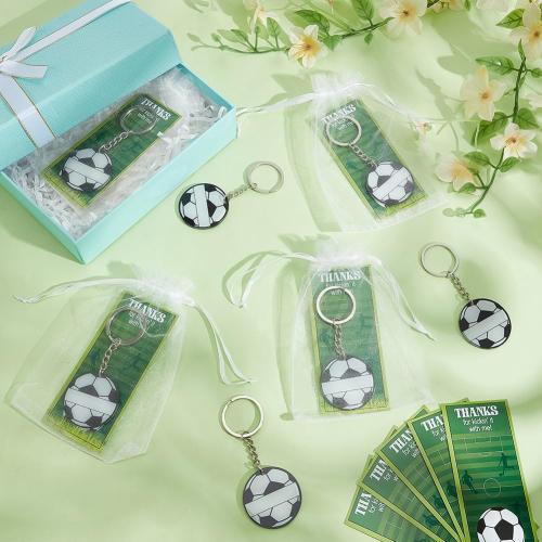 SUNNYCLUE 30 Sets Soccer Keychain Bulk Sports Keychain Party Favors with 30Pcs Thank You Cards 30Pcs Gift Bags Sports Key Chain Acrylic Soccer Ball Key Chains for Wedding Birthday Party Souvenirs