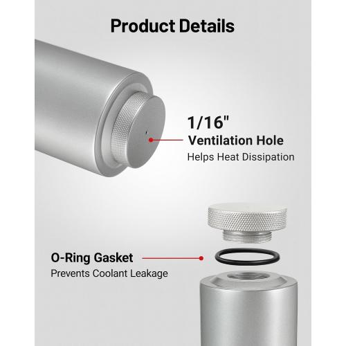 EVIL ENERGY Coolant Overflow Tank, Radiator Overflow Bottle 800ml Universal Aluminum Silver