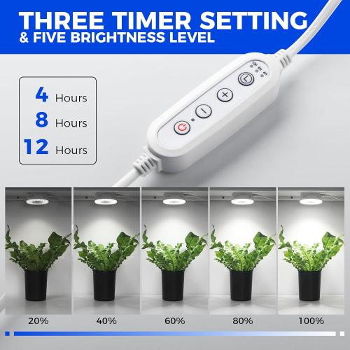 Barrina T10 Pro Standing Grow Light with Timer & Orbgrow OG09 Puck Grow Light, 5000K 36W(4 x 9W, 540 Watt Equiv)