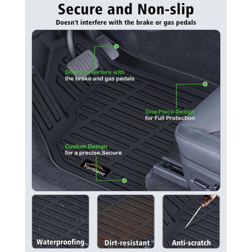 Floor Mats Custom for Tesla New Model Y Juniper 2025 2026 5-Seat Cargo Liner with Backrest Mat All Weather TPE Full Set with Front Trunk Mat Rear Cargo Liner for Juniper Automotive Accessories, Black