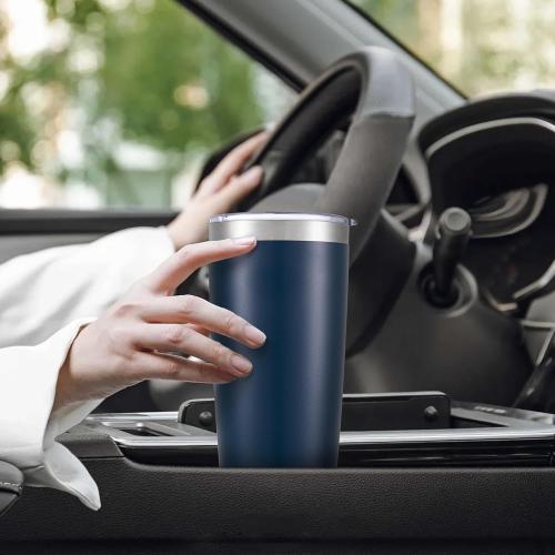 20 oz Tumbler with Lid Stainless Steel Double Wall Vacuum Insulated Tumblers Powder Coated Cups Travel Mug Keep Drinks Cold and Hot, Navy