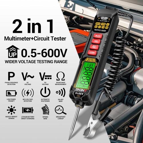 ANENG 0.5V-600V Multimeter, AC/DC Automotive Test Light, Circuit Tester Pen