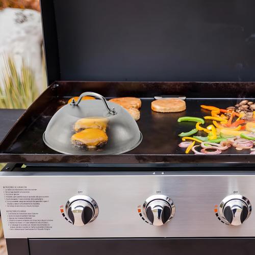 ZBXFCSH Compatible with Blackstone 5555 Stainless Steel 9 Griddle Melting Cheese Dome Wok Lids- Commercial Grade Basting and Steaming Cover- Best for Use in Flat Top Grills, 0.6mm Thickness-2 Domes