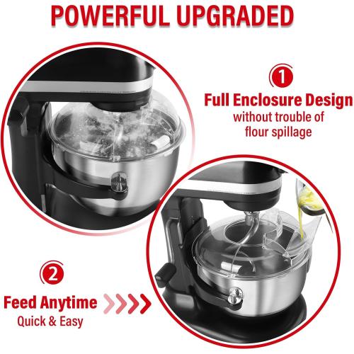 Pouring Shield for KitchenAid 6-7Qt Bowl Lift Stand Mixer (for Stainless Steel Bowls Only), Splash Guard Mixers Bowl Cover for Kitchen aid 6-7Qt Accessories and Attachments (Clear)