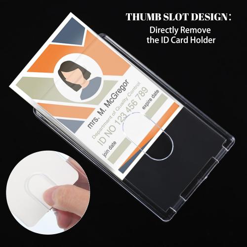 2 Set Badge Holder Retractable Clip Heavy Duty Badge Reel with Acrylic Clear Vertical ID Card Badge Holders for Work Office Nurse Teacher Student
