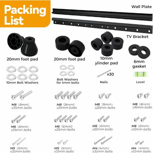 Studless TV Wall Mount for 32-75 inch TVs, No Stud Drywall TV Mount Holds up to 150 lbs, Low Profile, No Drill, Easy to Install for Bedroom Living Room, Bubble Level Included