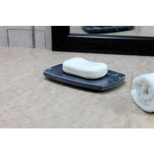 KLEO Natural Stone Soap Dish or Bath Accessories for Bath Tub or Wash Basin (Black with Natural Lines)
