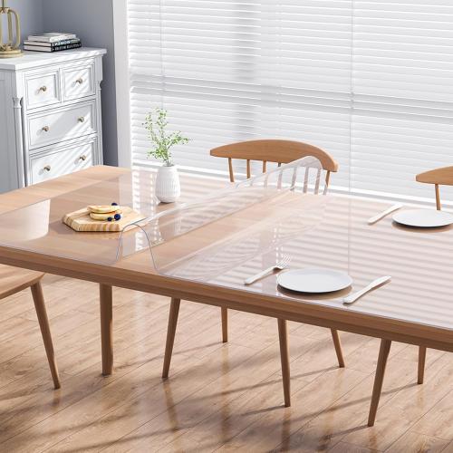 VEVOR  Large Clear Table Cover Protector, 1.5mm Thick PVC Plastic Tablecloth, Waterproof & Oil Spill Proof, Customizable Rectangle Table Cover for Writing Desk, Coffee Table, Dining Room Table