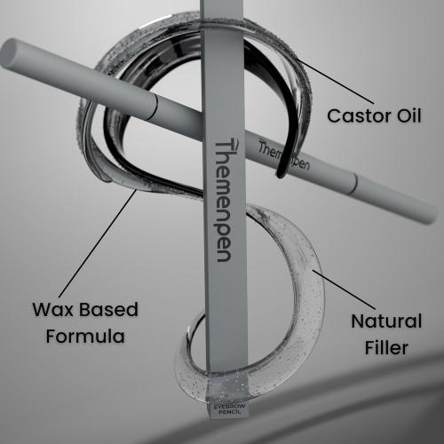 The Men Pen - Waterproof Eyebrow Pen | Beard Filler for Men | Microblading Eyebrow Pen | Hair Filler | Anti-Smudge | Mustache, Beard & Eyebrow Filler | Black