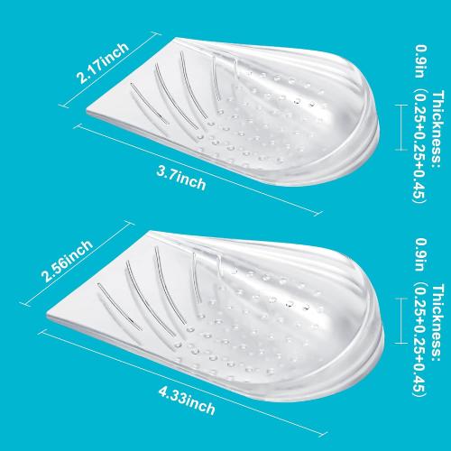 2 Pairs Wonderwin 3 Layers Adjustable Heel Wedge Inserts for Supination & Pronation Correction - Silicone Medial & Lateral Heel Insoles for Bow Legs, Knee Pain, Foot Alignment(Small)